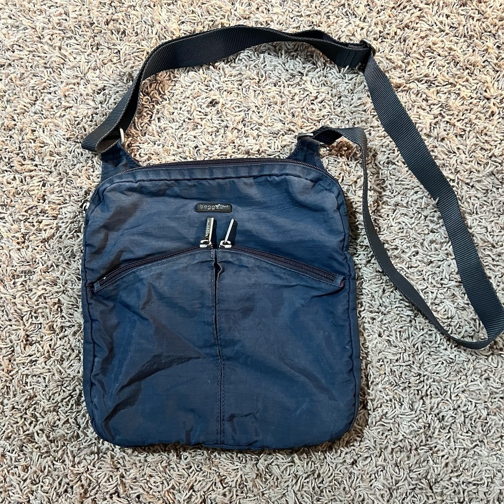 Baggallini Nylon Crossbody Bag Purse Blue/Gray Adjustable Strap